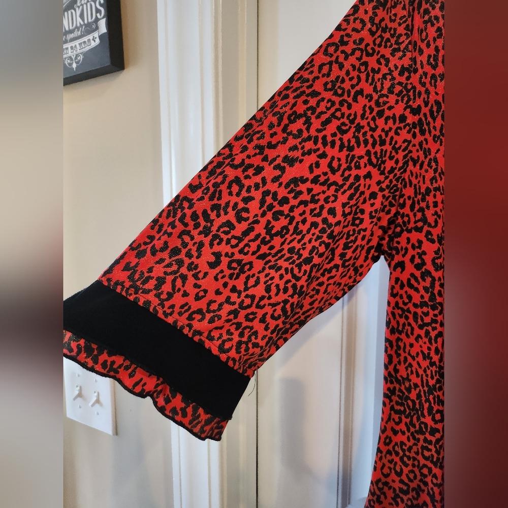 Seven Karet, Red Black Animal Print, 3X - Picture 4 of 12